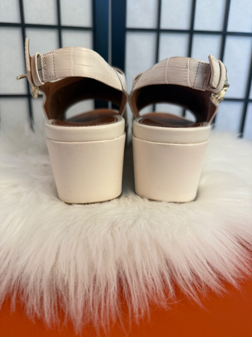 FitFlop Eloise Leather Crocodile Slingback Wedge Sandals - Picture 4 of 5